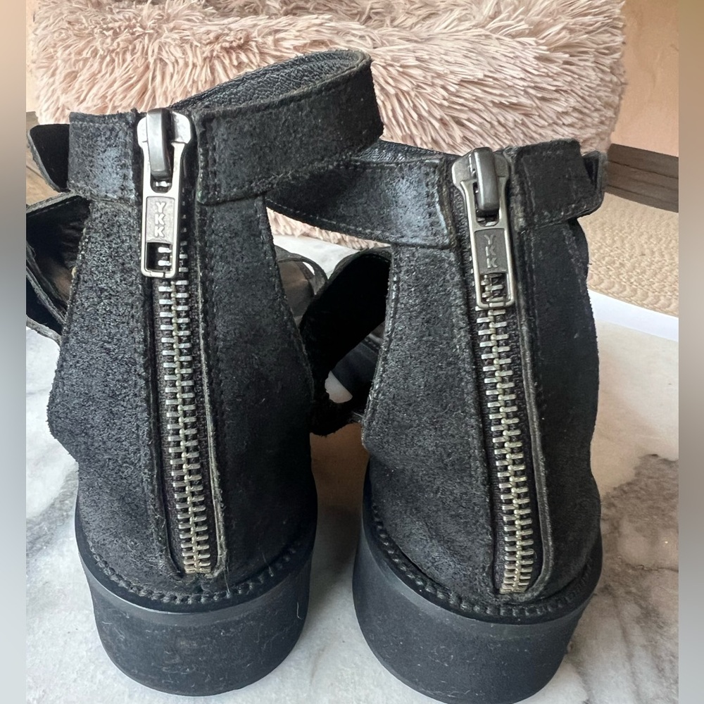 HELMUT LANG black suede sandals with ankle strap 36.5 - Picture 5 of 12